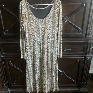 Allison Brittney Snake Print Long Sleeve Dress